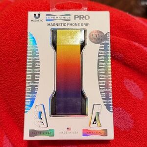 NIB - Love Handle Pro - Magnetic Phone Grip, Strap & Kickstand - Rainbow Ombré